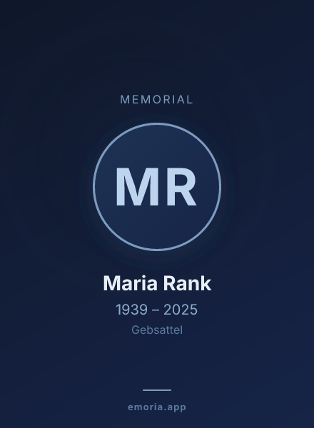 Memorial portrait of Maria Rank