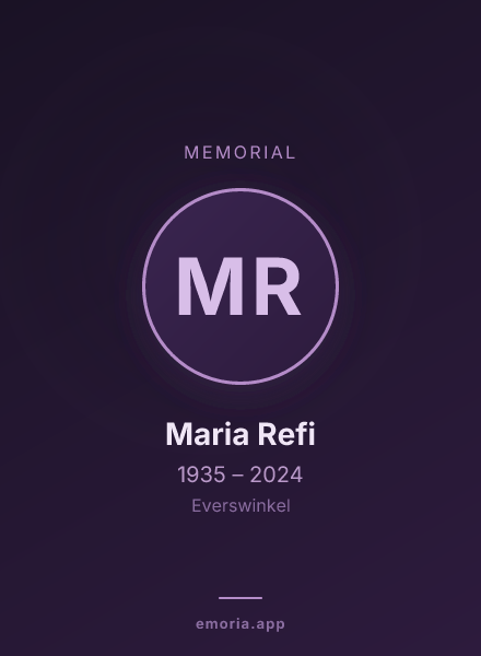 Memorial portrait of Maria Refi