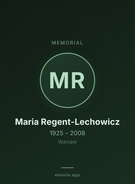 Memorial portrait of Maria Regent-Lechowicz
