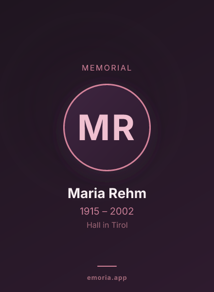 Memorial portrait of Maria Rehm