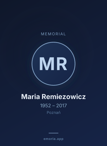 Memorial portrait of Maria Remiezowicz