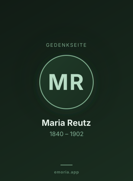 Gedenkportrait von Maria Reutz