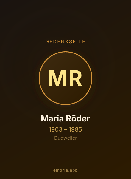 Gedenkportrait von Maria Röder