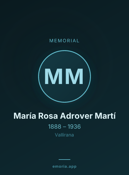 Memorial portrait of María Rosa Adrover Martí