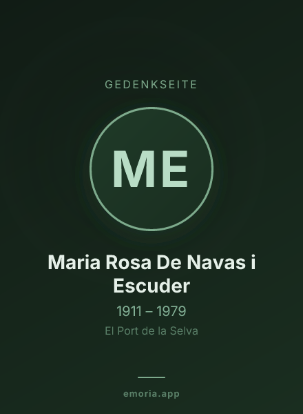 Gedenkportrait von Maria Rosa De Navas i Escuder