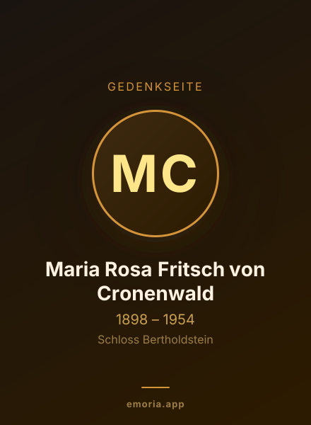 Gedenkportrait von Maria Rosa Fritsch von Cronenwald