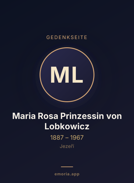 Gedenkportrait von Maria Rosa Prinzessin von Lobkowicz