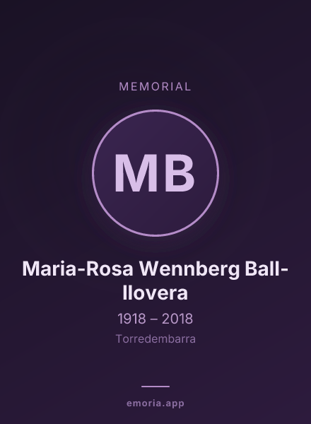 Memorial portrait of Maria-Rosa Wennberg Ball-llovera