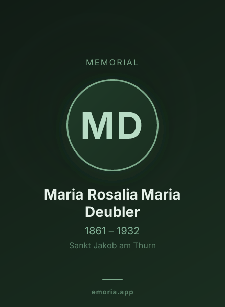 Memorial portrait of Maria Rosalia Maria Deubler