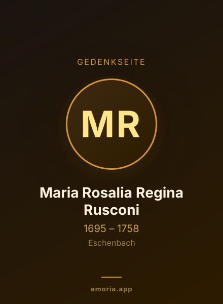 Gedenkportrait von Maria Rosalia Regina Rusconi