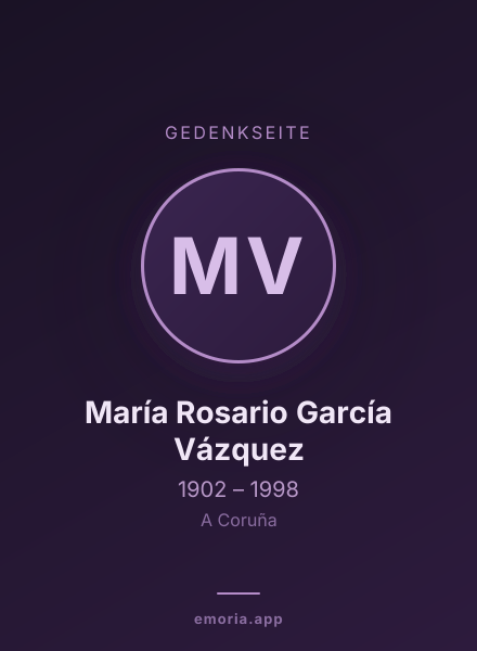 Gedenkportrait von María Rosario García Vázquez