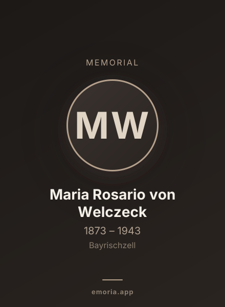 Memorial portrait of Maria Rosario von Welczeck