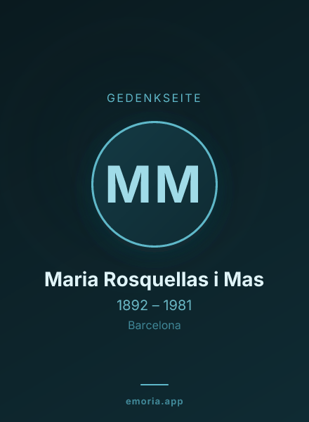 Gedenkportrait von Maria Rosquellas i Mas