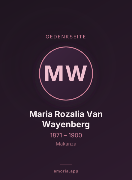 Gedenkportrait von Maria Rozalia Van Wayenberg