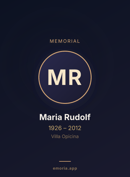 Memorial portrait of Maria Rudolf