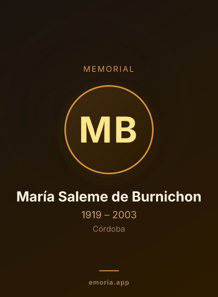 Memorial portrait of María Saleme de Burnichon