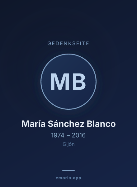 Gedenkportrait von María Sánchez Blanco