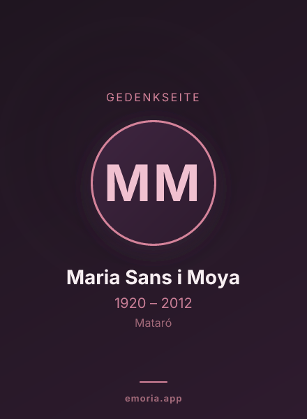 Gedenkportrait von Maria Sans i Moya
