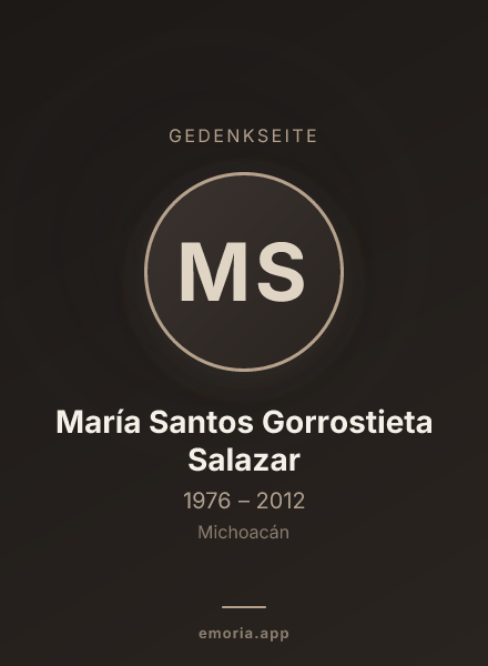 Gedenkportrait von María Santos Gorrostieta Salazar