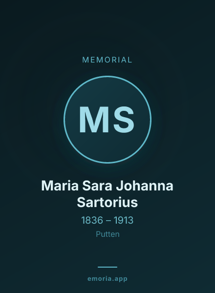 Memorial portrait of Maria Sara Johanna Sartorius