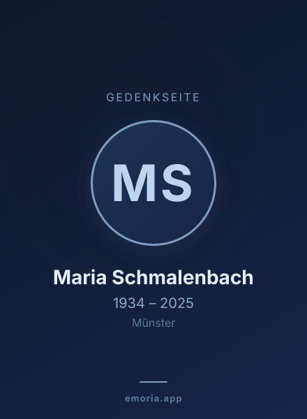 Gedenkportrait von Maria Schmalenbach
