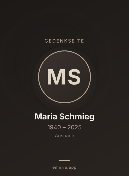 Gedenkportrait von Maria Schmieg