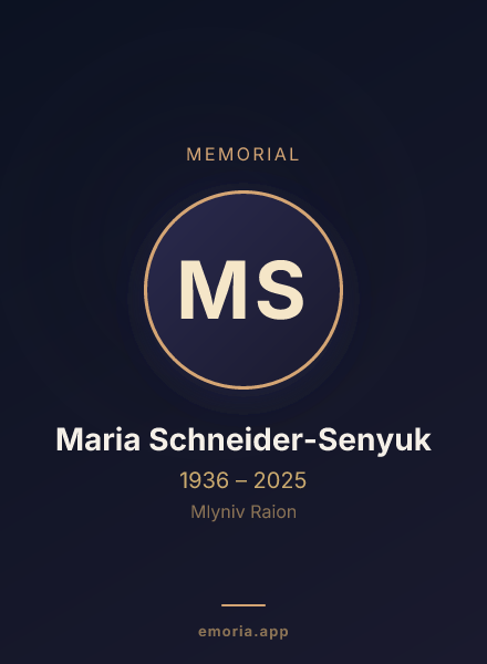 Memorial portrait of Maria Schneider-Senyuk