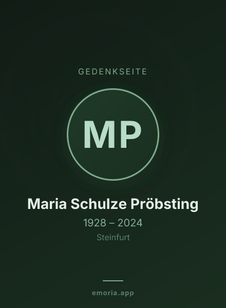 Gedenkportrait von Maria Schulze Pröbsting