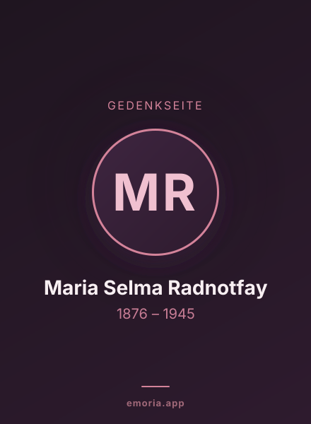 Gedenkportrait von Maria Selma Radnotfay