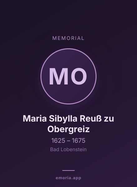 Memorial portrait of Maria Sibylla Reuß zu Obergreiz