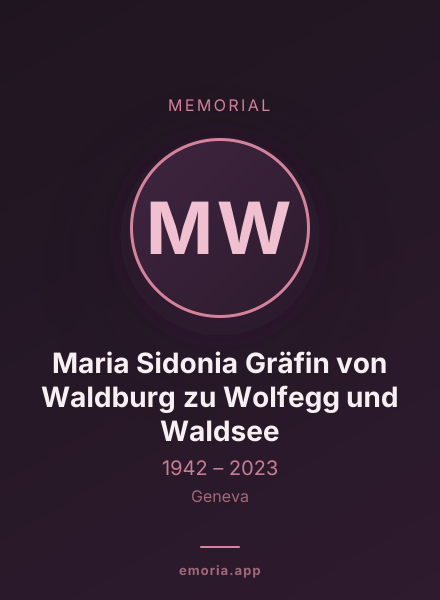 Memorial portrait of Maria Sidonia Gräfin von Waldburg zu Wolfegg und Waldsee