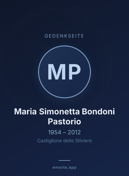 Gedenkportrait von Maria Simonetta Bondoni Pastorio
