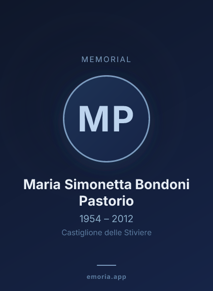 Memorial portrait of Maria Simonetta Bondoni Pastorio