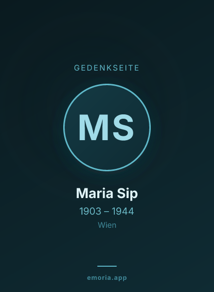 Gedenkportrait von Maria Sip