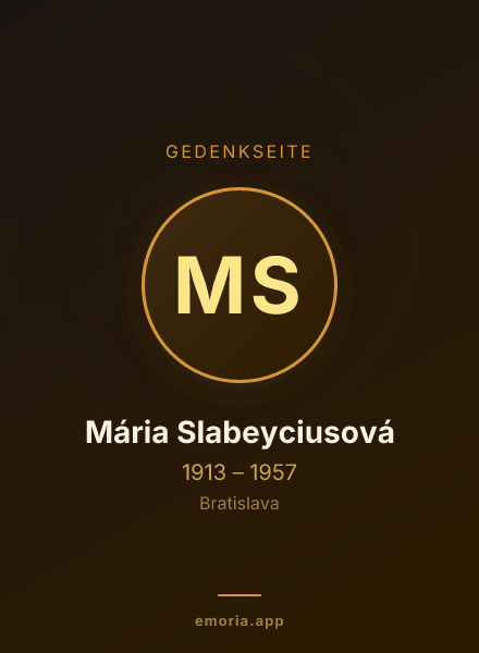 Gedenkportrait von Mária Slabeyciusová