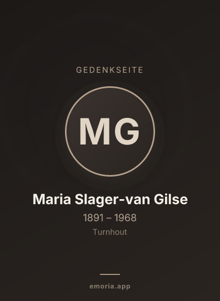 Gedenkportrait von Maria Slager-van Gilse