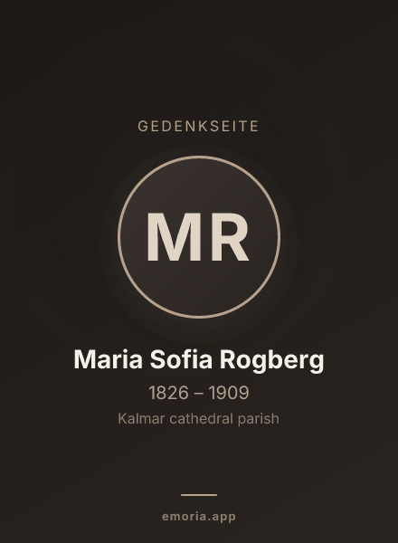 Gedenkportrait von Maria Sofia Rogberg