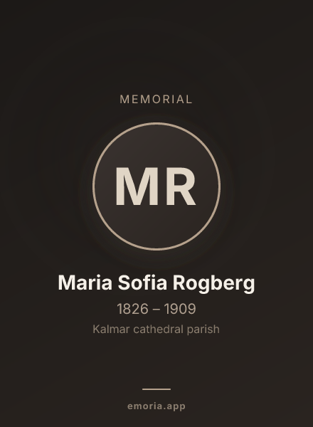 Memorial portrait of Maria Sofia Rogberg