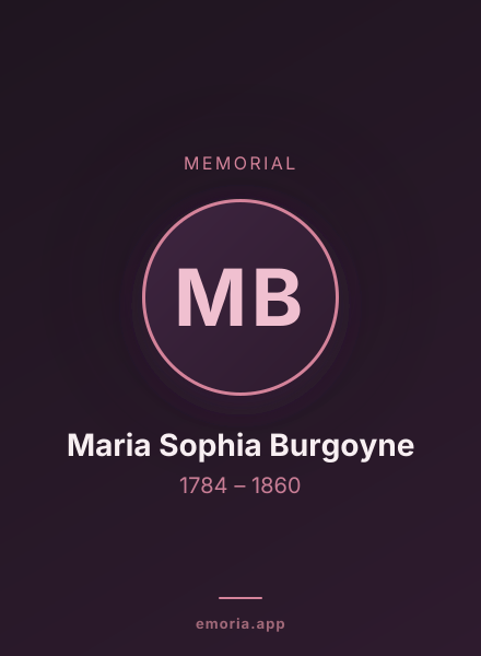 Memorial portrait of Maria Sophia Burgoyne
