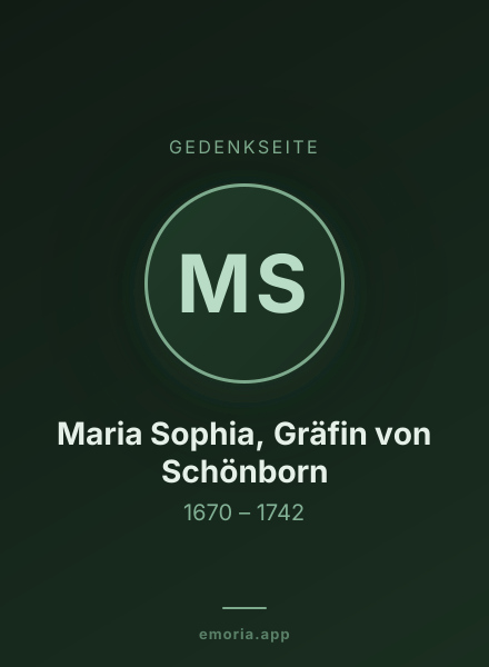 Gedenkportrait von Maria Sophia, Gräfin von Schönborn
