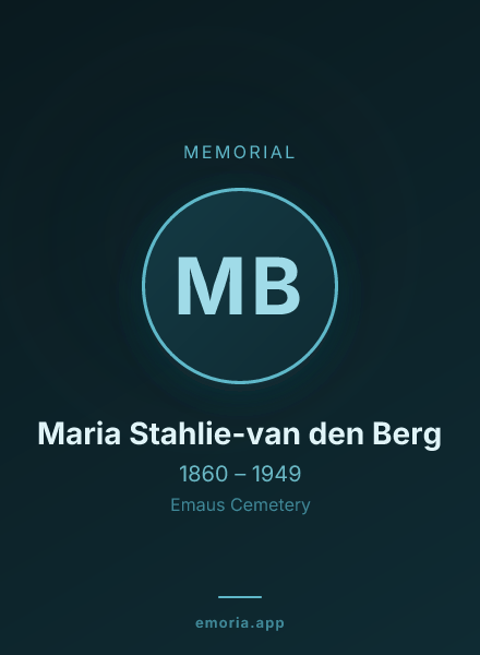 Memorial portrait of Maria Stahlie-van den Berg