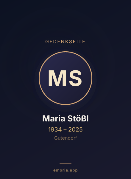Gedenkportrait von Maria Stößl