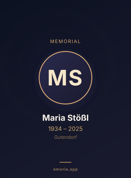 Memorial portrait of Maria Stößl