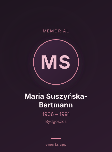 Memorial portrait of Maria Suszyńska-Bartmann
