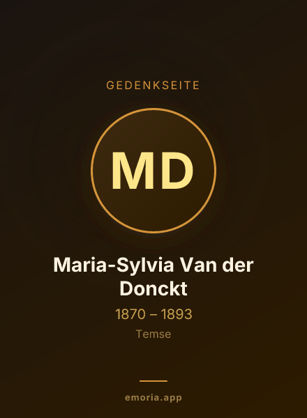 Gedenkportrait von Maria-Sylvia Van der Donckt