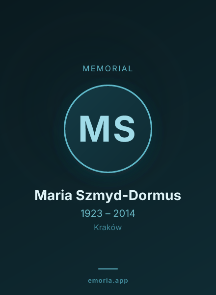 Memorial portrait of Maria Szmyd-Dormus