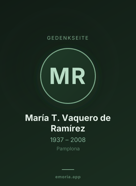 Gedenkportrait von María T. Vaquero de Ramírez