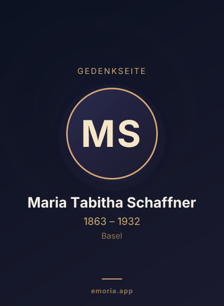 Gedenkportrait von Maria Tabitha Schaffner