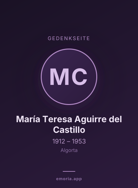 Gedenkportrait von María Teresa Aguirre del Castillo