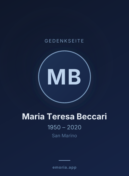 Gedenkportrait von Maria Teresa Beccari